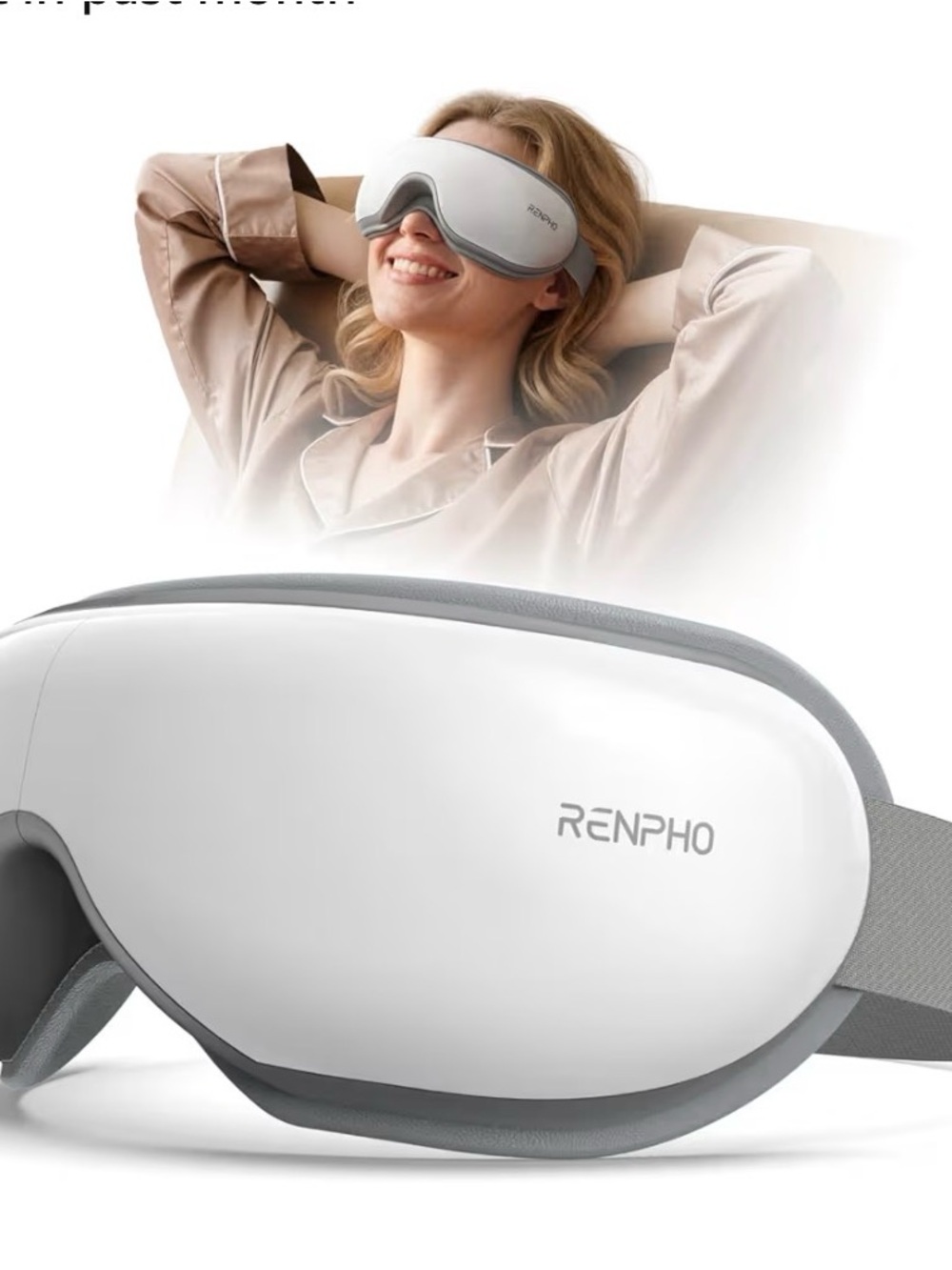 RENPHO White & Gray Heated Eye Massager with Compression